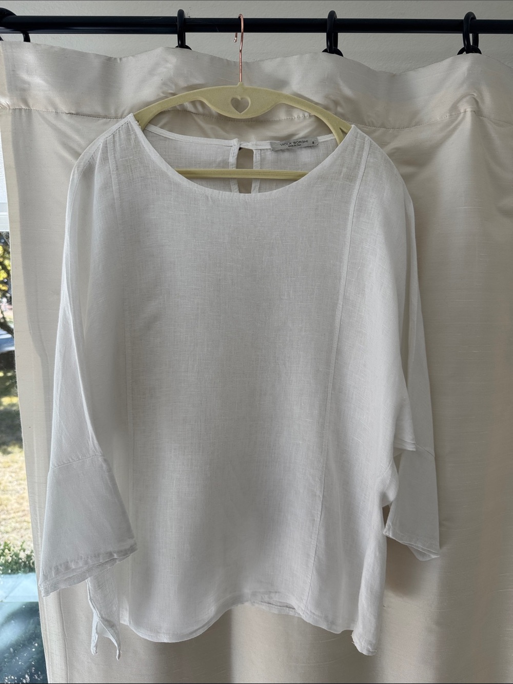 White Scoop-Neck Relaxed Tunic Top
